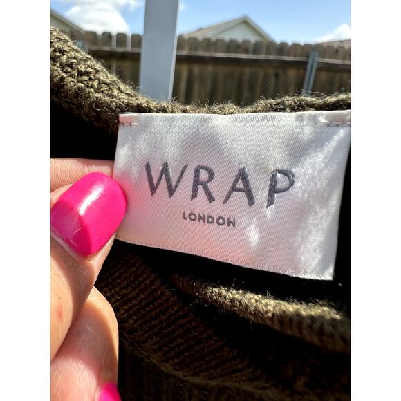 Wrap London Dark Moss Wool & Organic Hooded Dress Size 10 - Picture 4 of 6